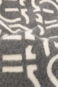 FERRAGAMO GREY Wool scarf with logo