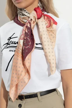 FERRAGAMO MULTICOLOUR Silk scarf with print