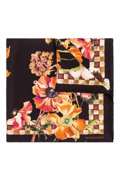 FERRAGAMO MULTICOLOUR Silk scarf with print