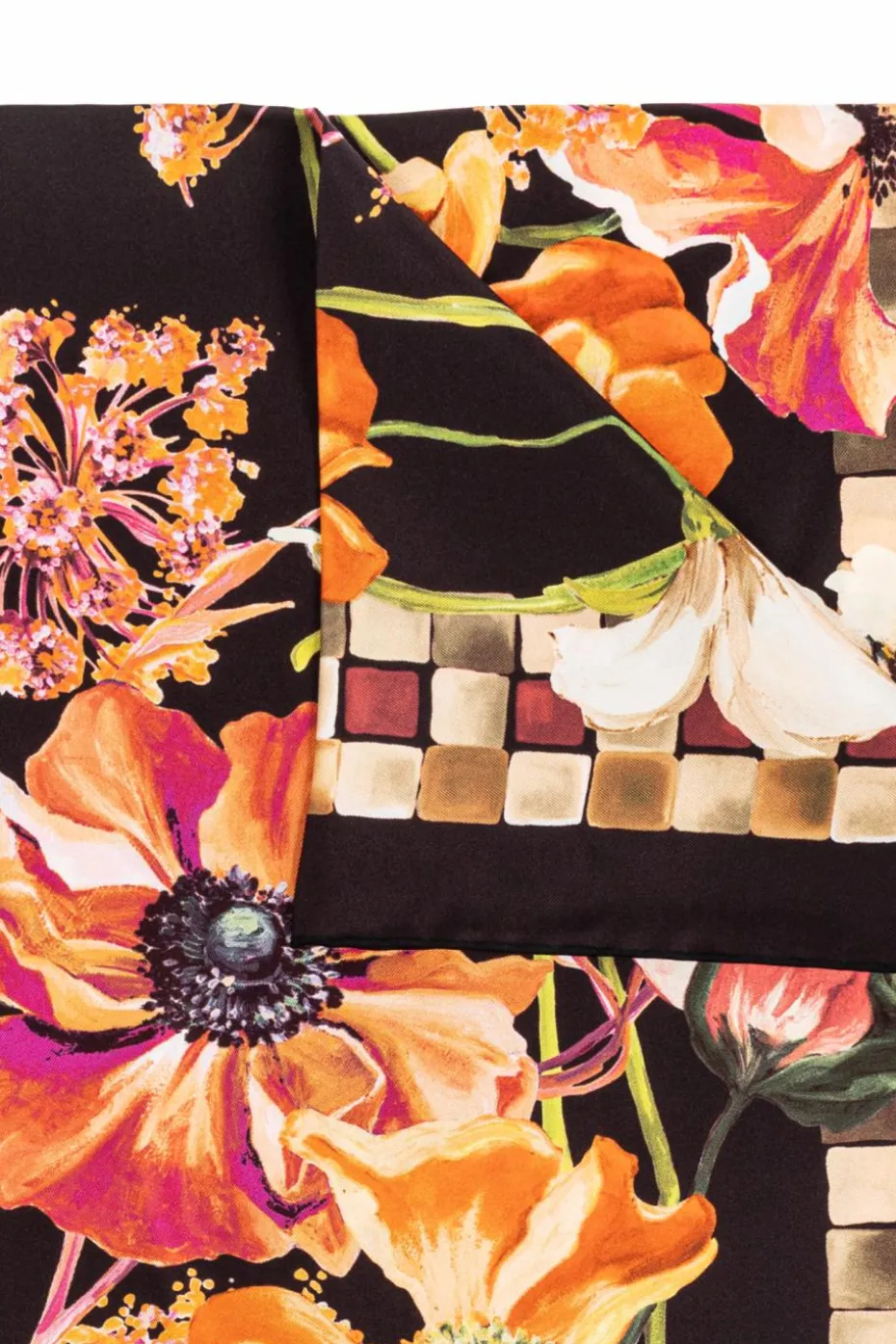 FERRAGAMO MULTICOLOUR Silk scarf with print