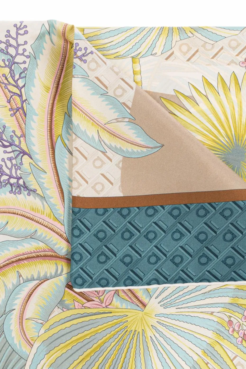 FERRAGAMO MULTICOLOUR Silk scarf with print