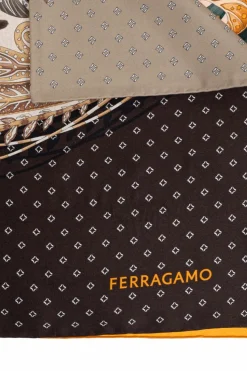 FERRAGAMO MULTICOLOUR Silk scarf with print