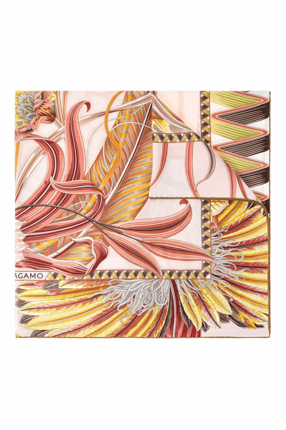 FERRAGAMO MULTICOLOUR Silk scarf with print `Giada`