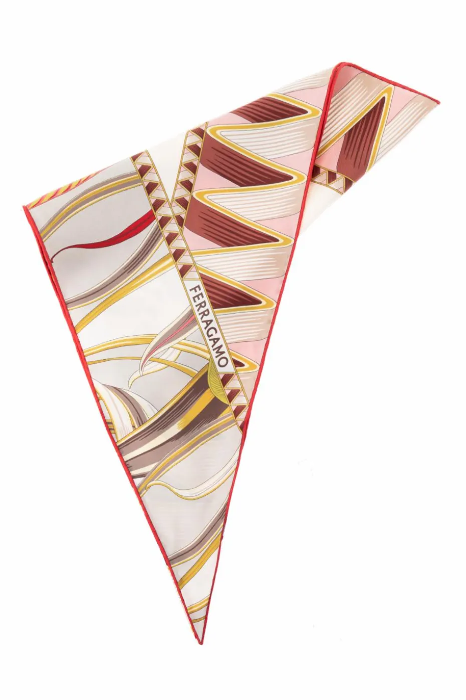 FERRAGAMO MULTICOLOUR Triangular scarf with `Giada` print