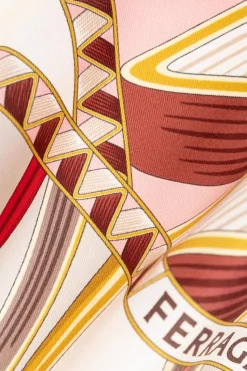 FERRAGAMO MULTICOLOUR Triangular scarf with `Giada` print