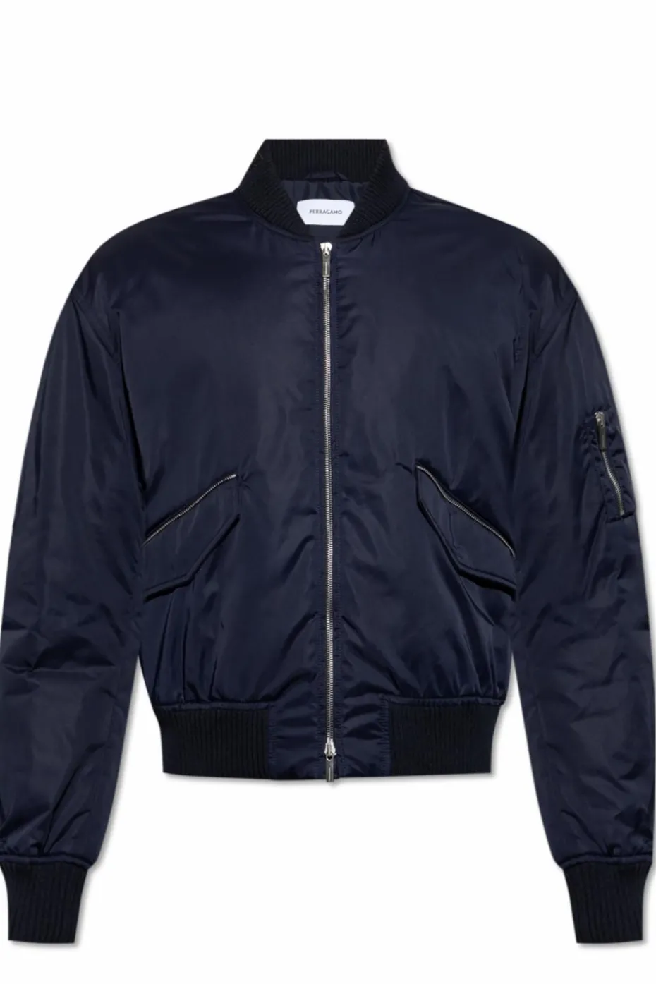 FERRAGAMO NAVY BLUE bomberka style jacket
