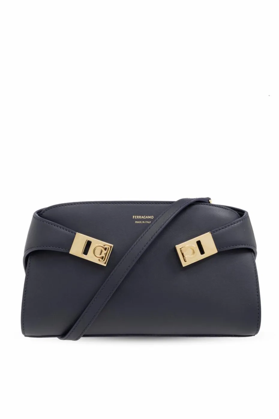 FERRAGAMO NAVY BLUE ‘Hug’ Shoulder Bag