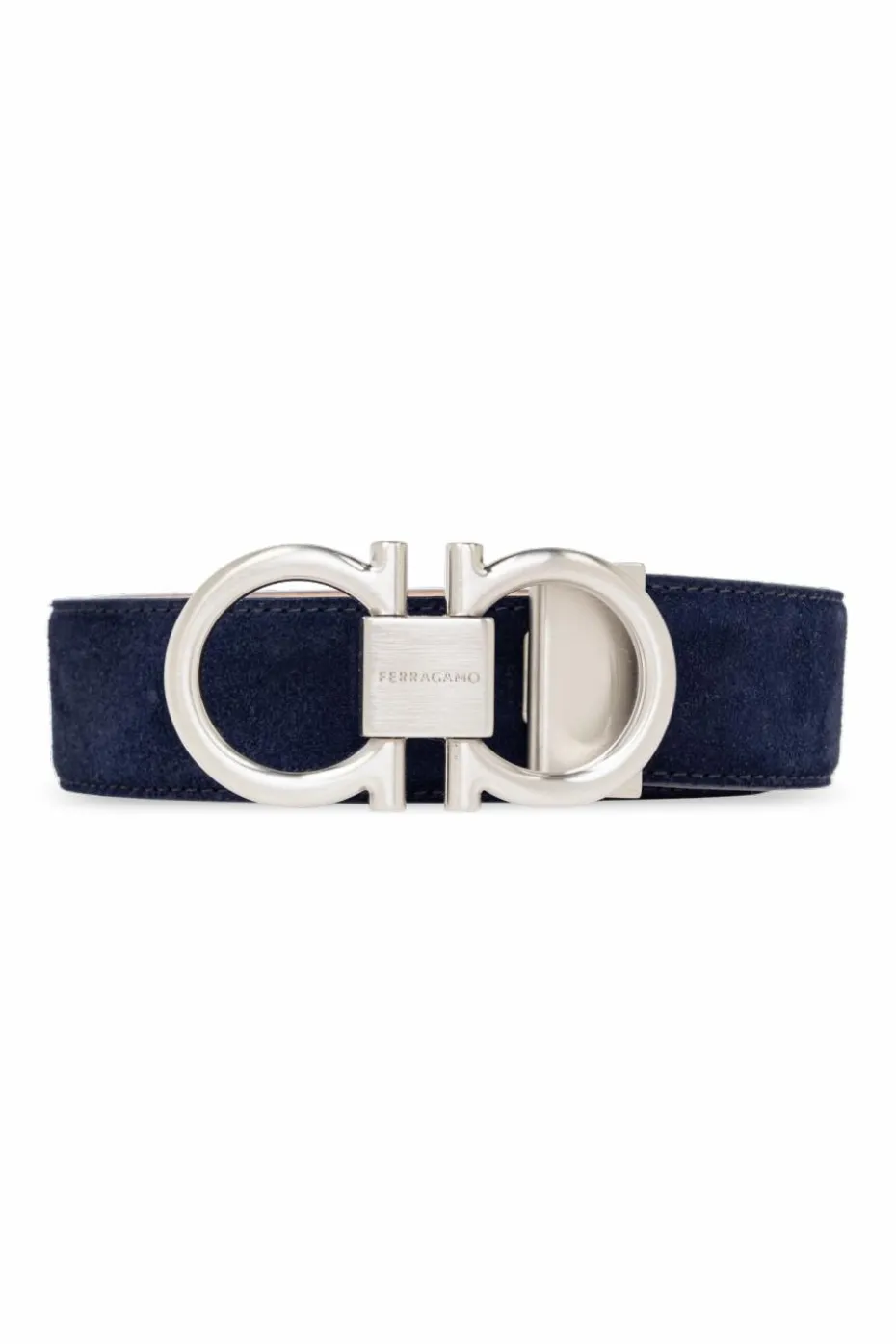 FERRAGAMO NAVY BLUE Leather belt
