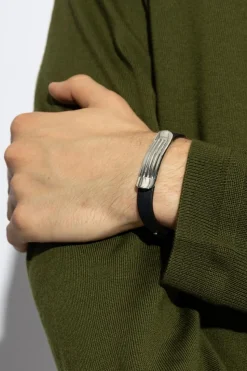 FERRAGAMO NAVY BLUE Leather bracelet