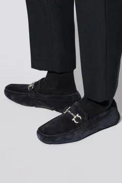 FERRAGAMO NAVY BLUE Leather shoes 'Parigi'