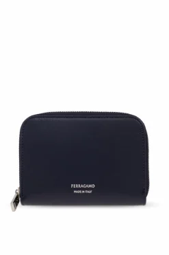 FERRAGAMO NAVY BLUE Leather wallet