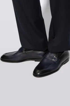 FERRAGAMO NAVY BLUE Leather shoes ‘Florio’