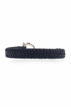 FERRAGAMO NAVY BLUE Leather bracelet