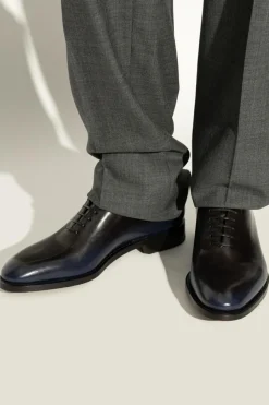 FERRAGAMO NAVY BLUE Leather shoes `Angiolo