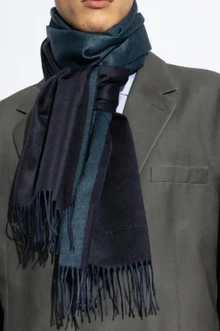 FERRAGAMO NAVY BLUE Logo scarf