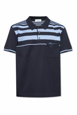 FERRAGAMO NAVY BLUE Polo with logo