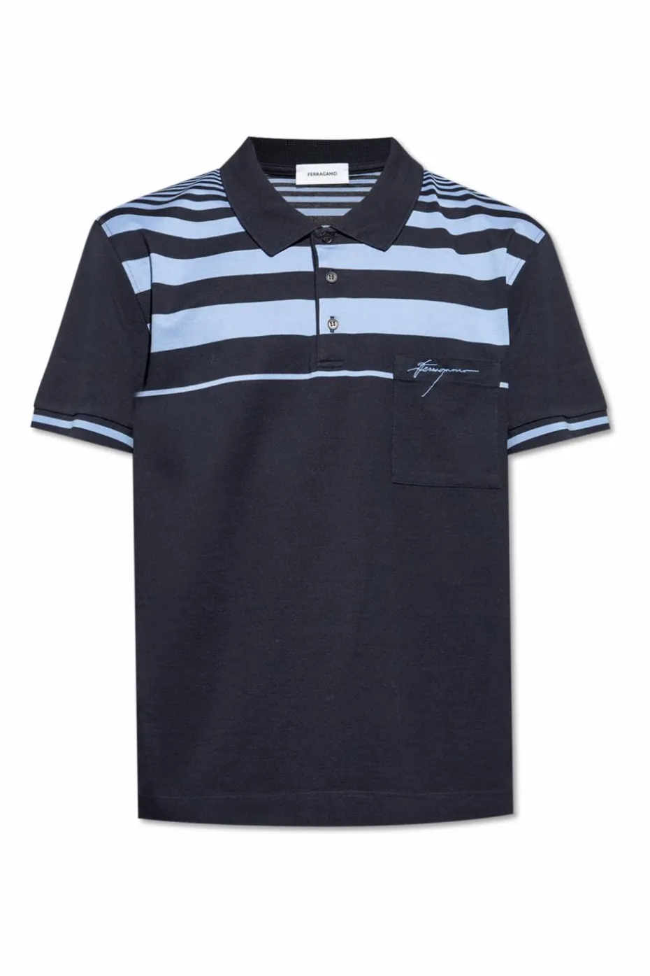 FERRAGAMO NAVY BLUE Polo with logo