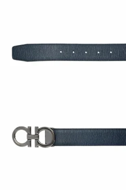 FERRAGAMO NAVY BLUE Reversible belt
