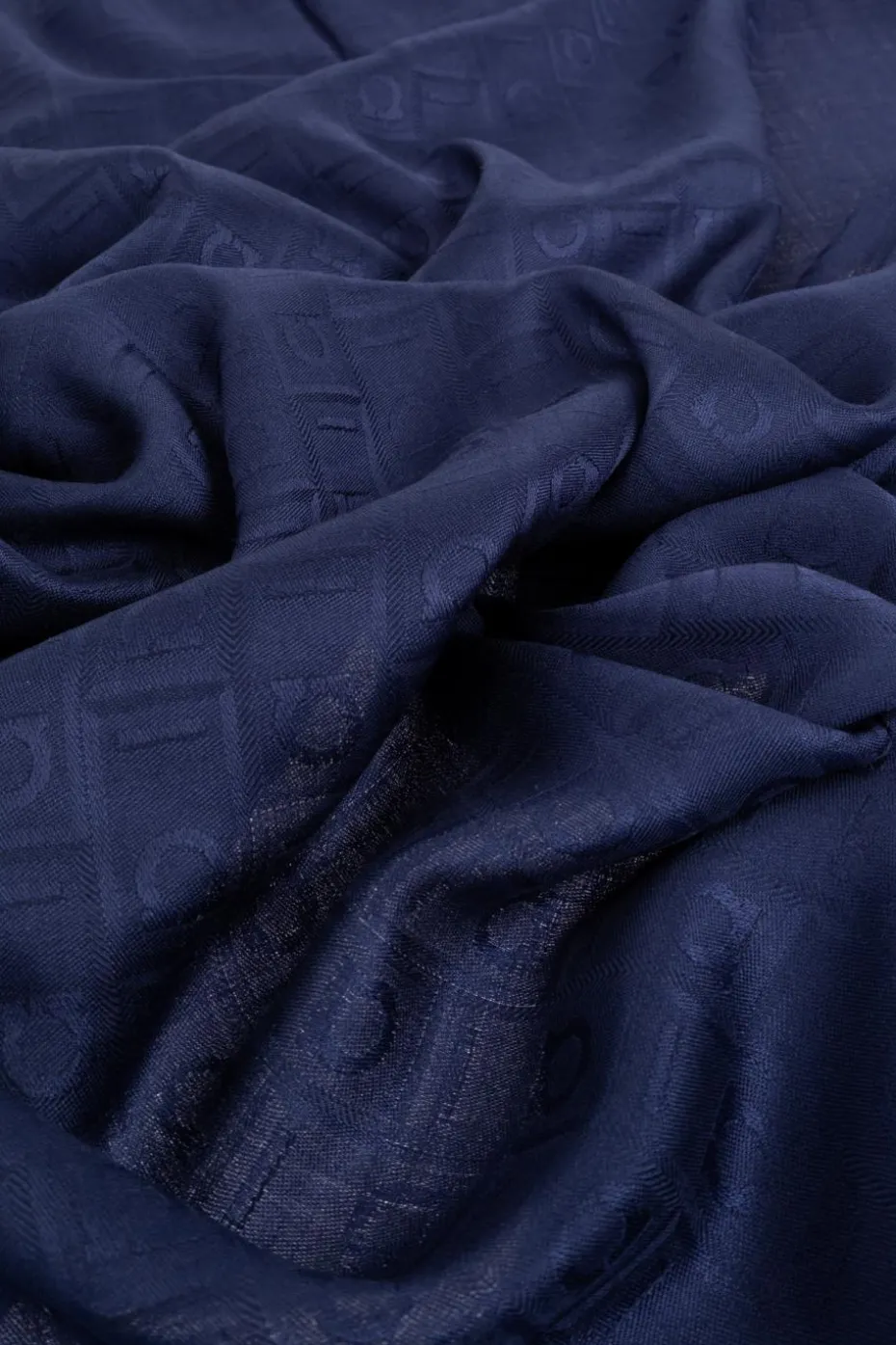 FERRAGAMO NAVY BLUE Scarf with monogram