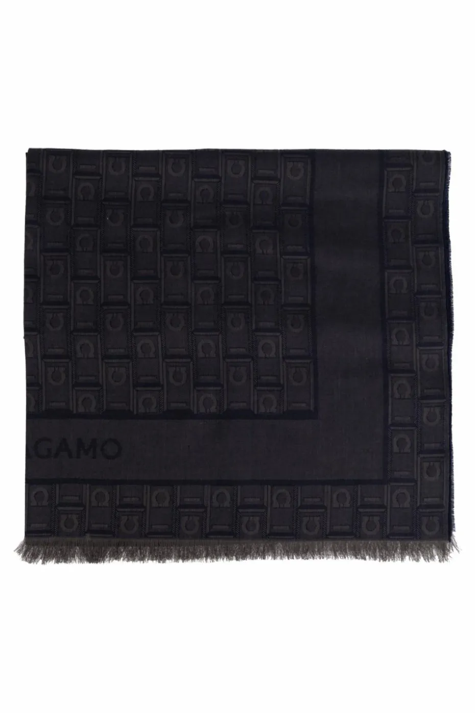 FERRAGAMO NAVY BLUE Scarf with monogram