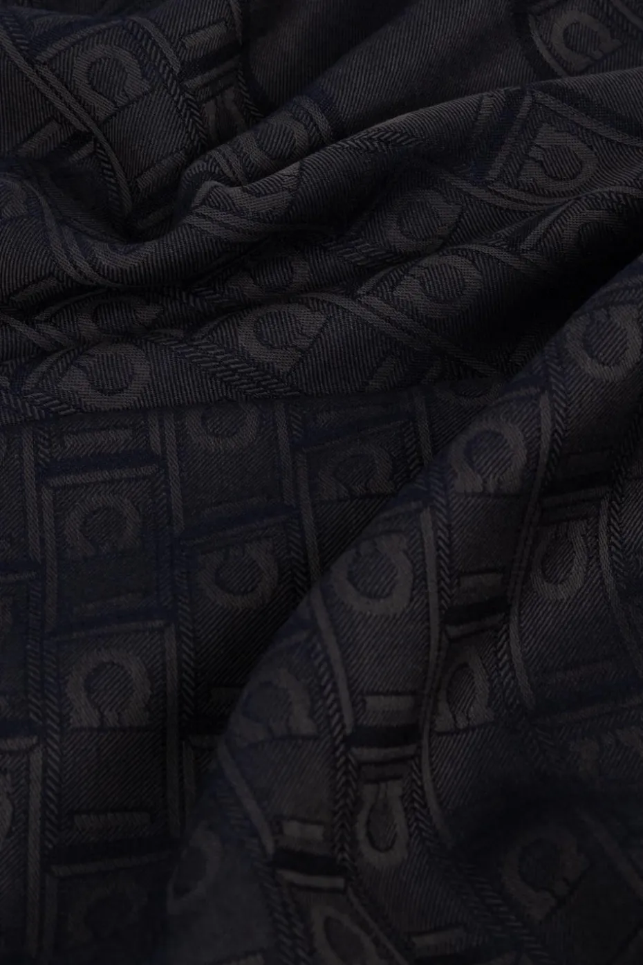 FERRAGAMO NAVY BLUE Scarf with monogram