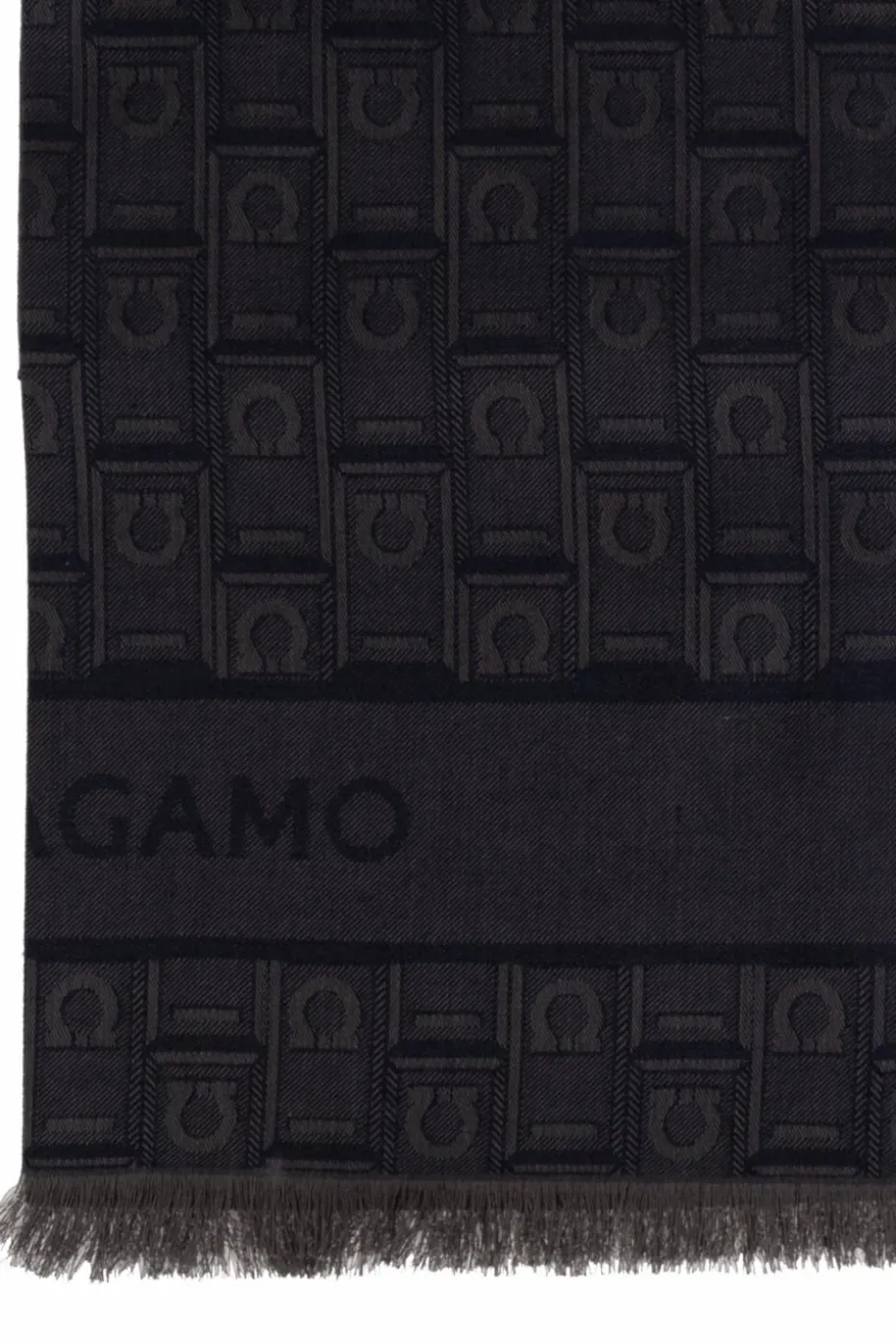 FERRAGAMO NAVY BLUE Scarf with monogram