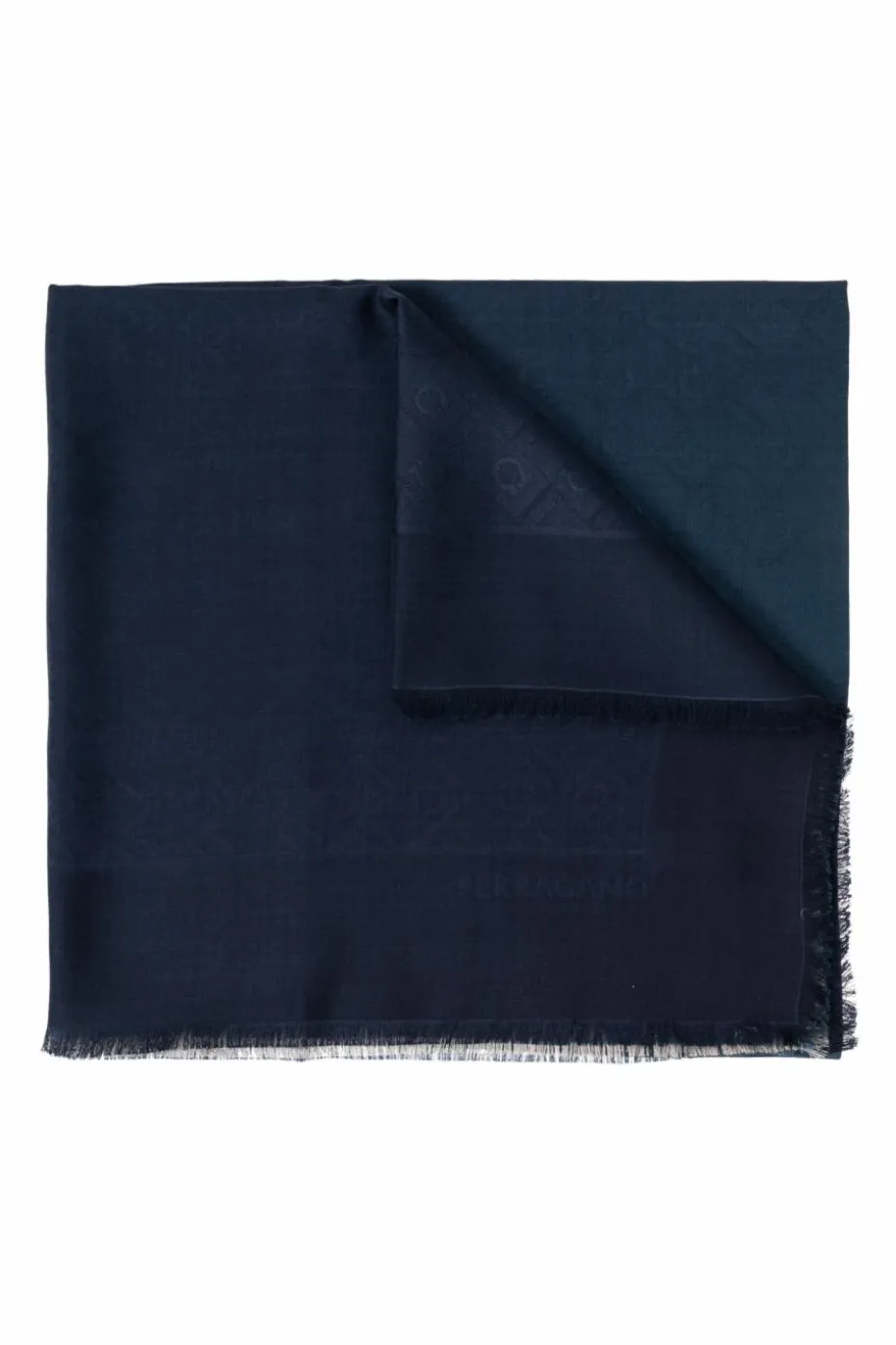 FERRAGAMO NAVY BLUE Scarf with monogram