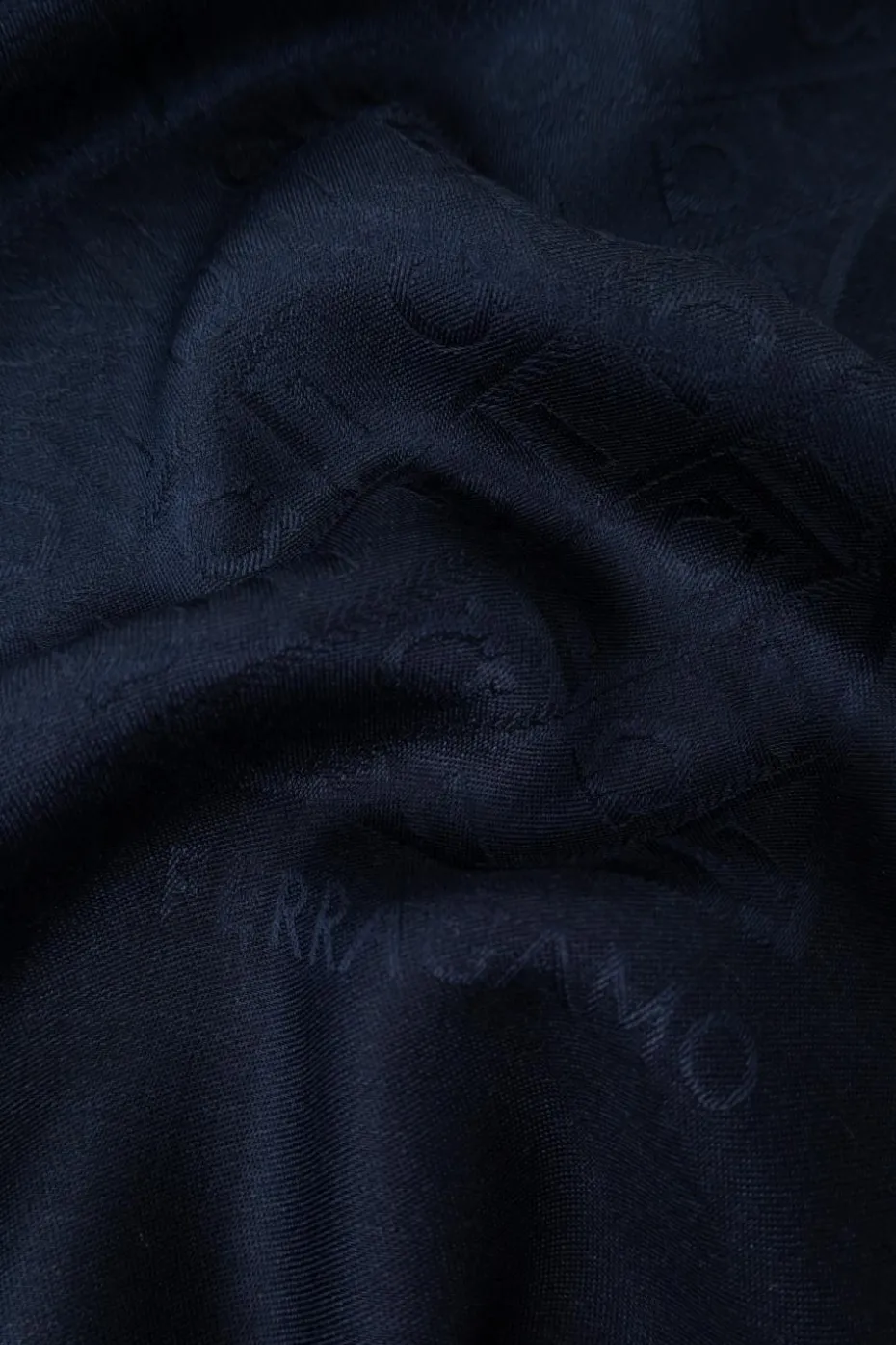 FERRAGAMO NAVY BLUE Scarf with monogram