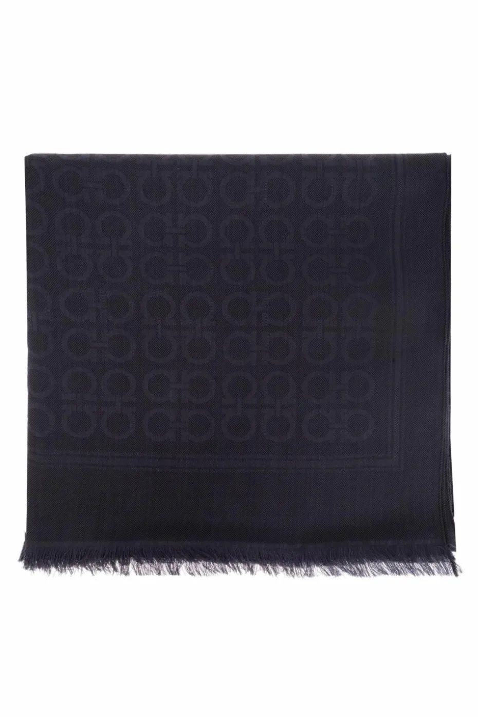 FERRAGAMO NAVY BLUE Scarf with monogram