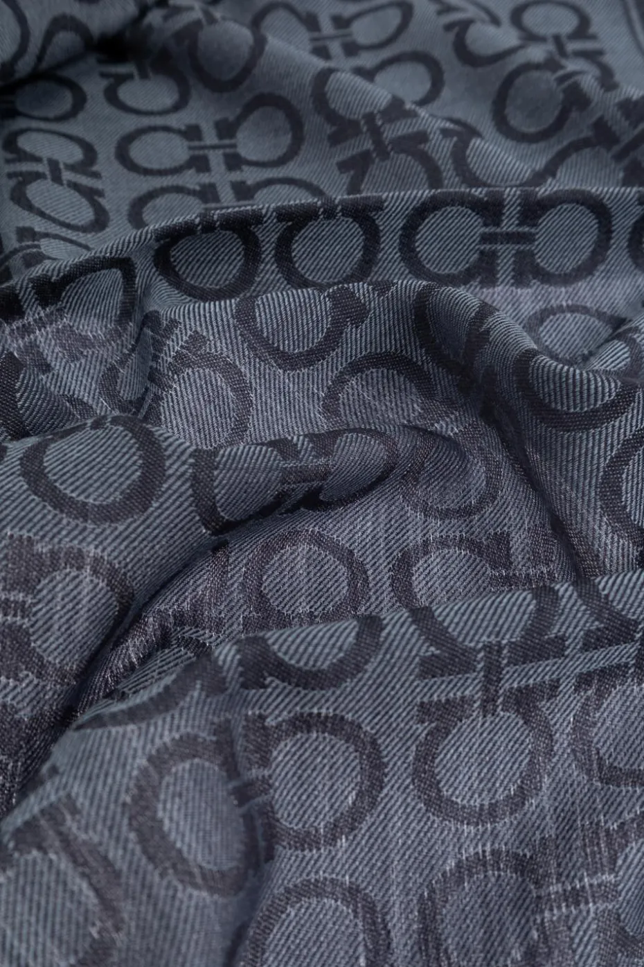 FERRAGAMO NAVY BLUE Scarf with monogram