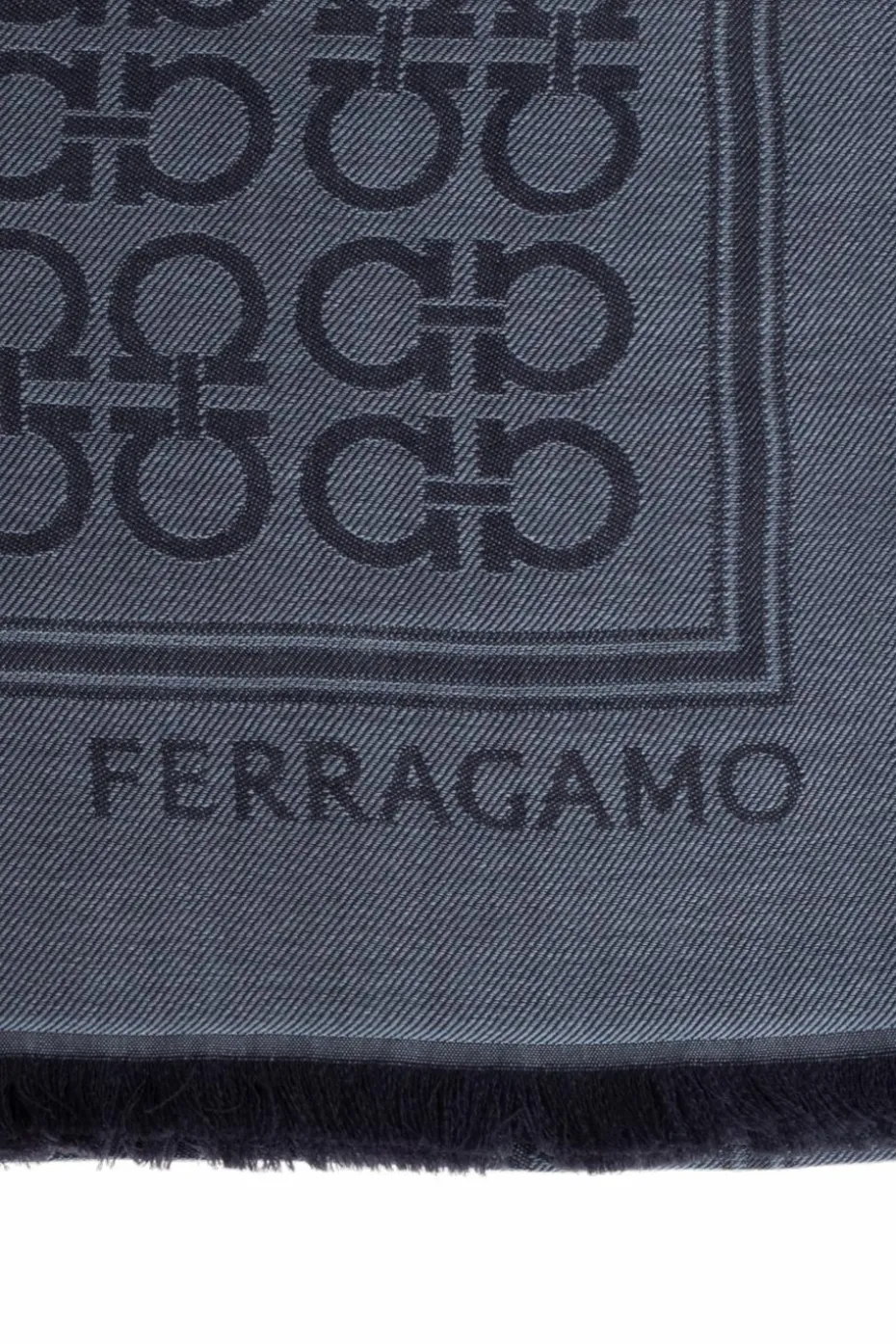 FERRAGAMO NAVY BLUE Scarf with monogram