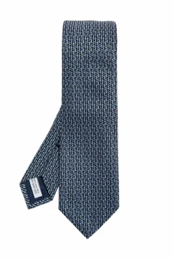 FERRAGAMO NAVY BLUE Silk tie