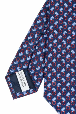 FERRAGAMO NAVY BLUE Silk tie
