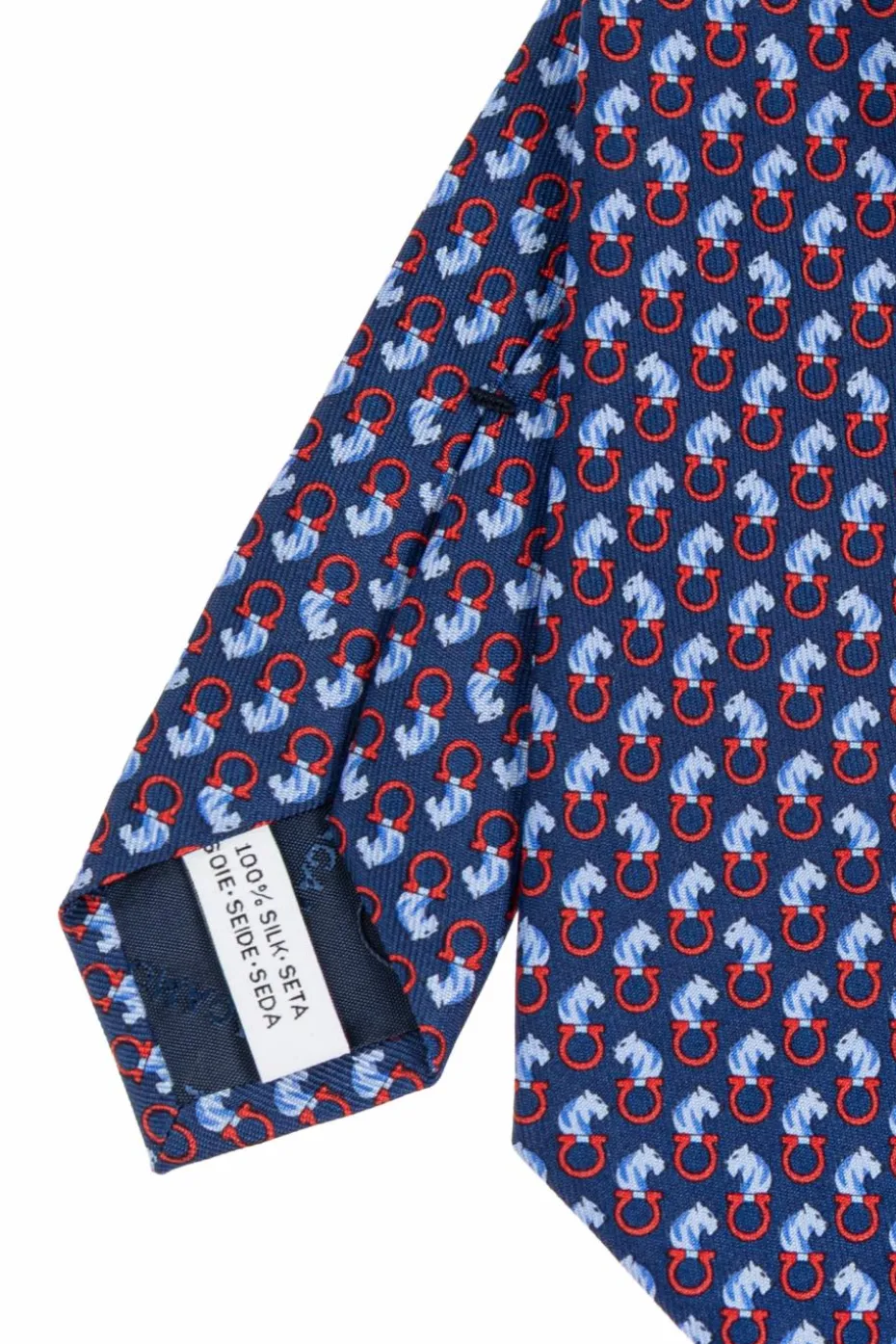 FERRAGAMO NAVY BLUE Silk tie