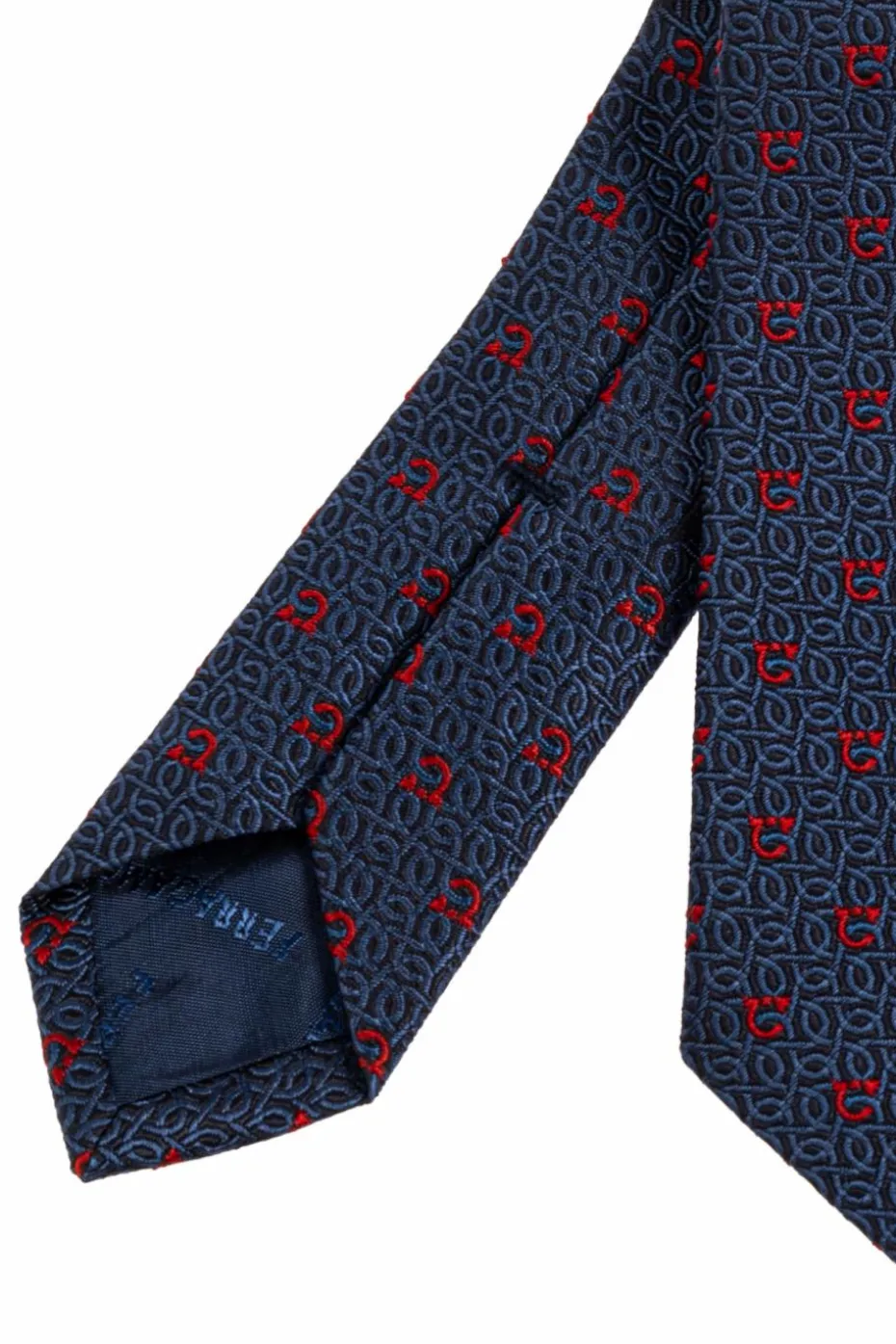 FERRAGAMO NAVY BLUE Silk tie