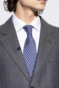 FERRAGAMO NAVY BLUE Silk tie