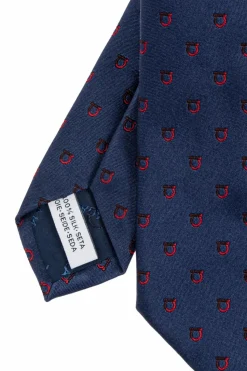 FERRAGAMO NAVY BLUE Silk tie