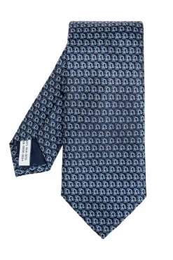 FERRAGAMO NAVY BLUE Silk tie