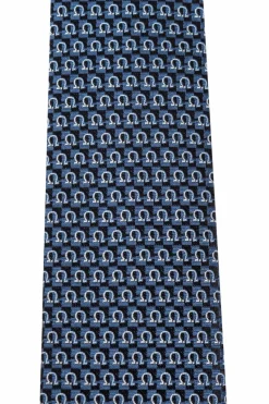 FERRAGAMO NAVY BLUE Silk tie