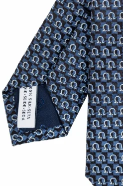 FERRAGAMO NAVY BLUE Silk tie