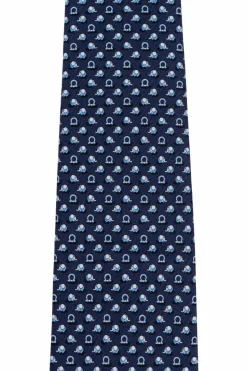 FERRAGAMO NAVY BLUE Silk tie
