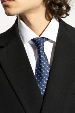 FERRAGAMO NAVY BLUE Silk tie