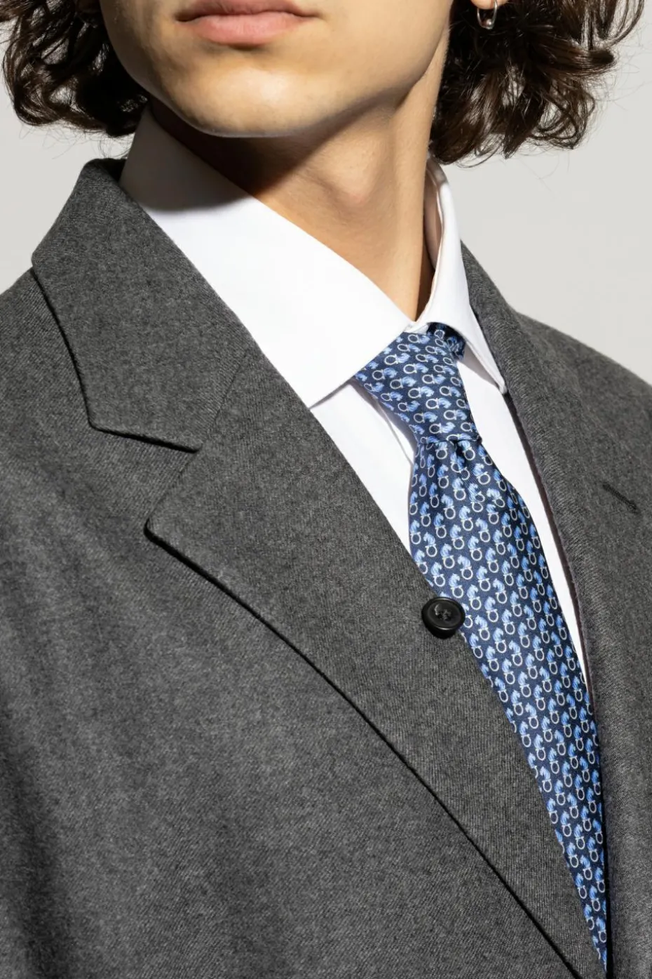 FERRAGAMO NAVY BLUE Silk tie
