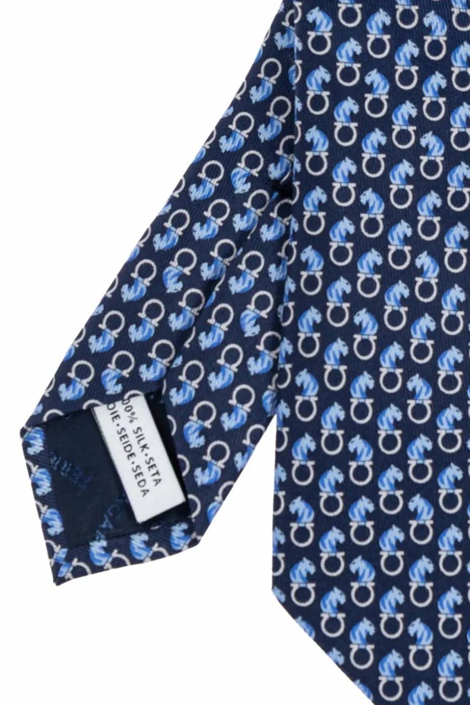 FERRAGAMO NAVY BLUE Silk tie