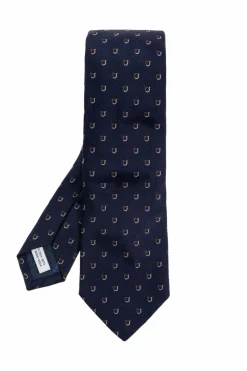 FERRAGAMO NAVY BLUE Silk tie