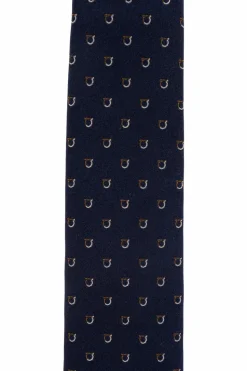 FERRAGAMO NAVY BLUE Silk tie