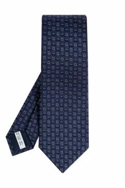 FERRAGAMO NAVY BLUE Silk Tie