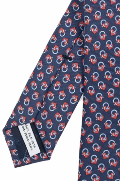 FERRAGAMO NAVY BLUE Silk tie