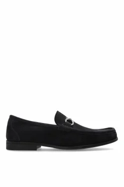 FERRAGAMO NAVY BLUE Suede shoes `Grandioso`