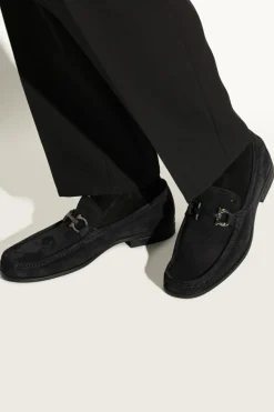 FERRAGAMO NAVY BLUE Suede shoes `Grandioso`